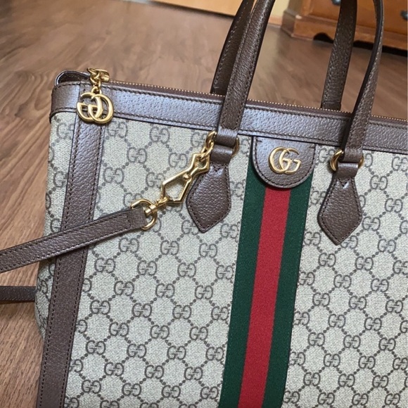 A125- 💯 % authentic Gucci Ophidia MEDIUM tote bag - Picture 7 of 15